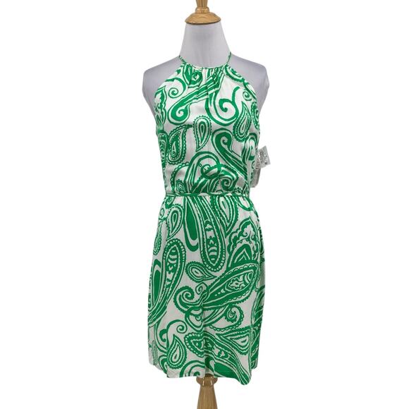 ANTONIO MELANI Dresses & Skirts - Antonio Melani Dress Women 0 Ivory Apple Paisley Lined Nilliona Halter Neck Mini
